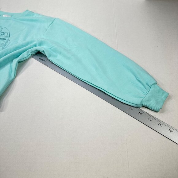 Disney Star Wars Youth Size Large 10-12 Sweatshirt R2-D2 Graphic Green NWOT - Picture 12 of 14